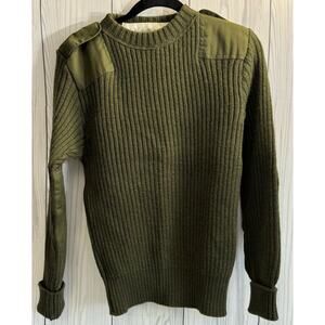 Vintage  Green Wool Sweater, Size 38, Marine Corps Uniform Bravos Wooly DSCP